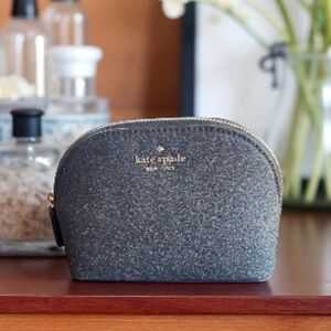 Kate Spade New York Small Joeley Glitter Dome Cosmetic Make-up Travel Bag